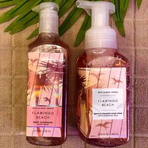 🌴🦩BBW vintage retired rare Flamingo Beach hand soaps bundle of 2